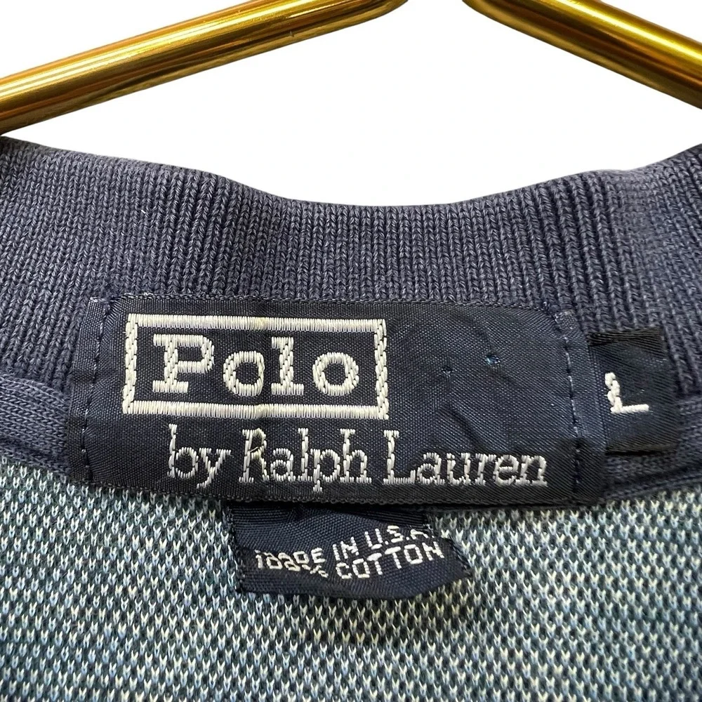 Polo Ralph Lauren Rugby Shirt Mens Large Plaid Tartan Style Made USA Distressed
